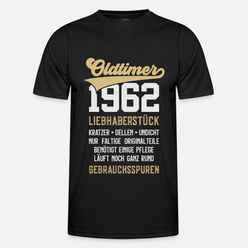 LUSTIG 64. GEBURTSTAG OLDTIMER 1962 - Männer Funktions-T-Shirt - Schwarz