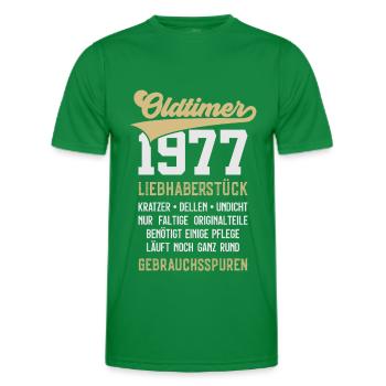49. GEBURTSTAG OLDTIMER 1977 - Männer Funktions-T-Shirt - Kelly Green - Vorne - AI Model Male 178 dark (178cm)