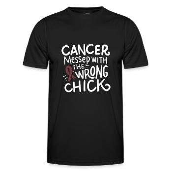 Multiple Myeloma Cancer Survivor Burgundy Ribbon - Men's Functional T-Shirt - black - Front - AI Model Male 178 dark (178cm)