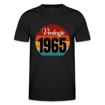 Jahrgang 1965 - Männer Funktions-T-Shirt - Schwarz - Vorne - AI Model Male 178 dark (178cm)