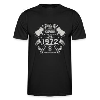 Legendärer Holzfäller Geboren 1972 Geschenk - Männer Funktions-T-Shirt - Schwarz - Vorne - AI Model Male 178 dark (178cm)