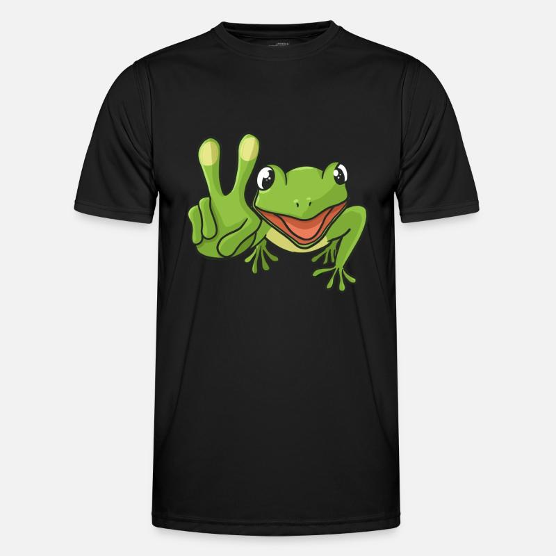 Frosch Peacezeichen Männer Funktions-T-Shirt