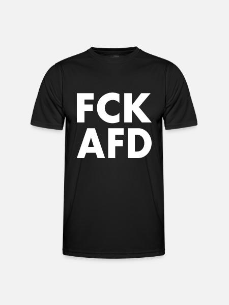 Fck afd - Männer Funktions-T-Shirt - Schwarz