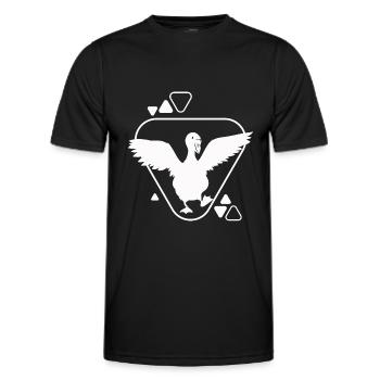 Schwan - Vogel Naturschutz Tierfreund - Männer Funktions-T-Shirt - Schwarz - Vorne - AI Model Male 178 dark (178cm)
