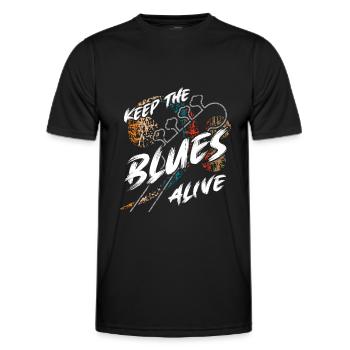 Der Blues lebt Keep the Blues alive - Männer Funktions-T-Shirt - Schwarz - Vorne - AI Model Male 178 dark (178cm)