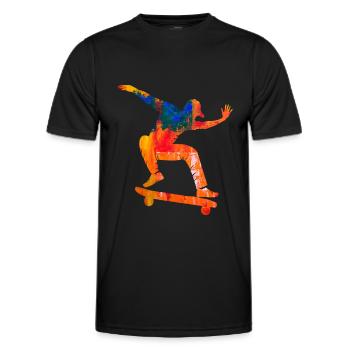 skateboard - T-shirt sport Homme - noir - Devant - AI Model Male 178 dark (178cm)