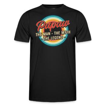 Papa Grand-père Père Idée Cadeau Papaw Dire Humour - T-shirt sport Homme - noir - Devant - AI Model Male 178 dark (178cm)