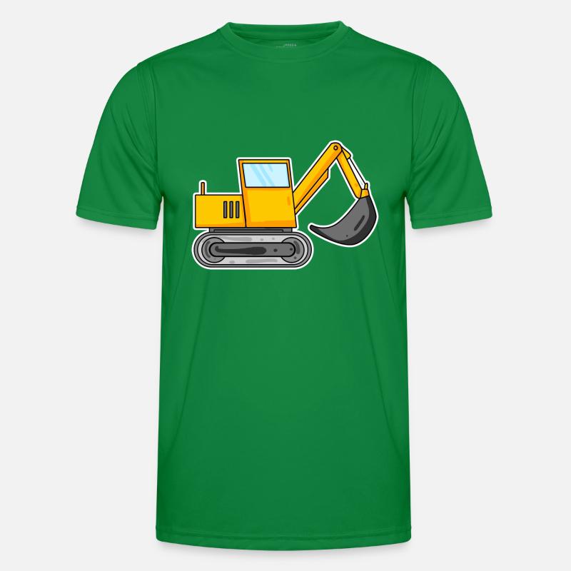 Bagger Baustelle Baggerfahrer Männer Funktions-T-Shirt
