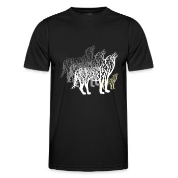Wolfmond Rudder Wolf Moon - Men's Functional T-Shirt - black - Front - AI Model Male 178 dark (178cm)
