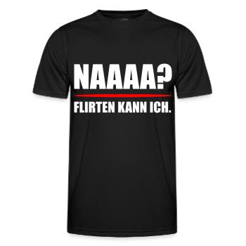 Flirt Spruch Naaaa - Männer Funktions-T-Shirt - Schwarz - Vorne - AI Model Male 178 dark (178cm)