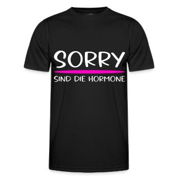 Sorry sind die Hormone - Männer Funktions-T-Shirt - Schwarz - Vorne - AI Model Male 178 dark (178cm)
