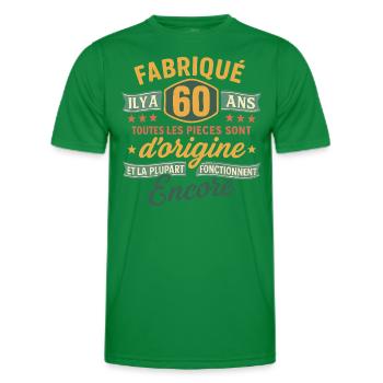 Fabriqu il y a 60 ans 60 ans Anniversaire - T-shirt sport Homme - vert - Devant - AI Model Male 178 dark (178cm)