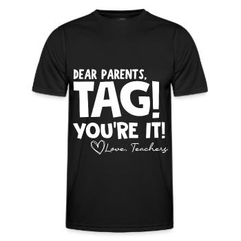 le Dernier jour d'école Drôle Fête des parents - T-shirt sport Homme - noir - Devant - AI Model Male 178 dark (178cm)