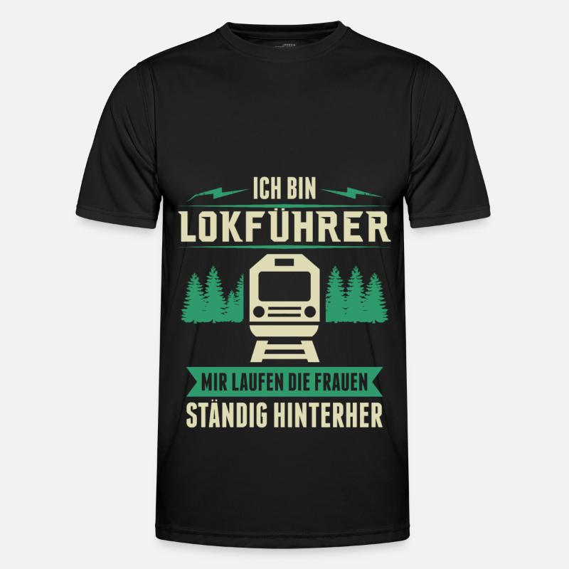 Lokführer Triebfahrzeugführer Zugführer Geschenk - Männer Funktions-T-Shirt - Schwarz
