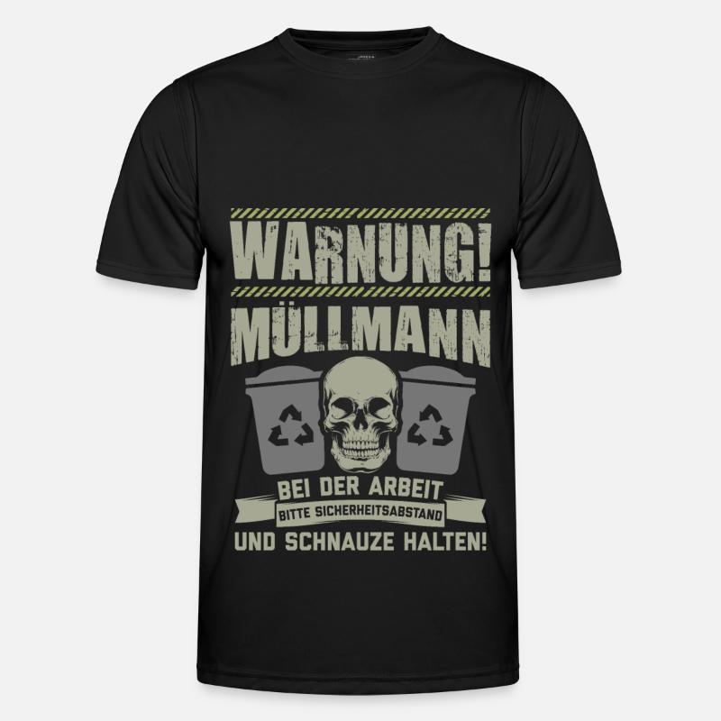 Müllmann Müllabfuhr Müllwerker Mülllader Geschenk - Männer Funktions-T-Shirt - Schwarz