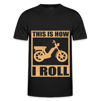 Mobylette | Mobylette Mobylette Mobylette Mobylette Cyclomoteur cadeau - T-shirt sport Homme - noir - Devant - AI Model Male 178 dark (178cm)