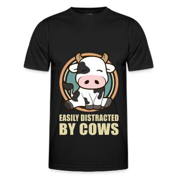 Vache vache vache vaches vaches amoureux de vaches cadeau - T-shirt sport Homme - noir - Devant - AI Model Male 178 dark (178cm)