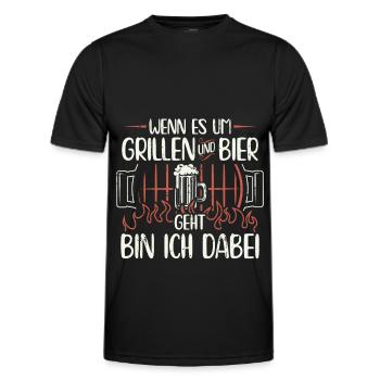 Grillen BBQ Griller Grillsaison Grill Geschenk - Männer Funktions-T-Shirt - Schwarz - Vorne - AI Model Male 178 dark (178cm)