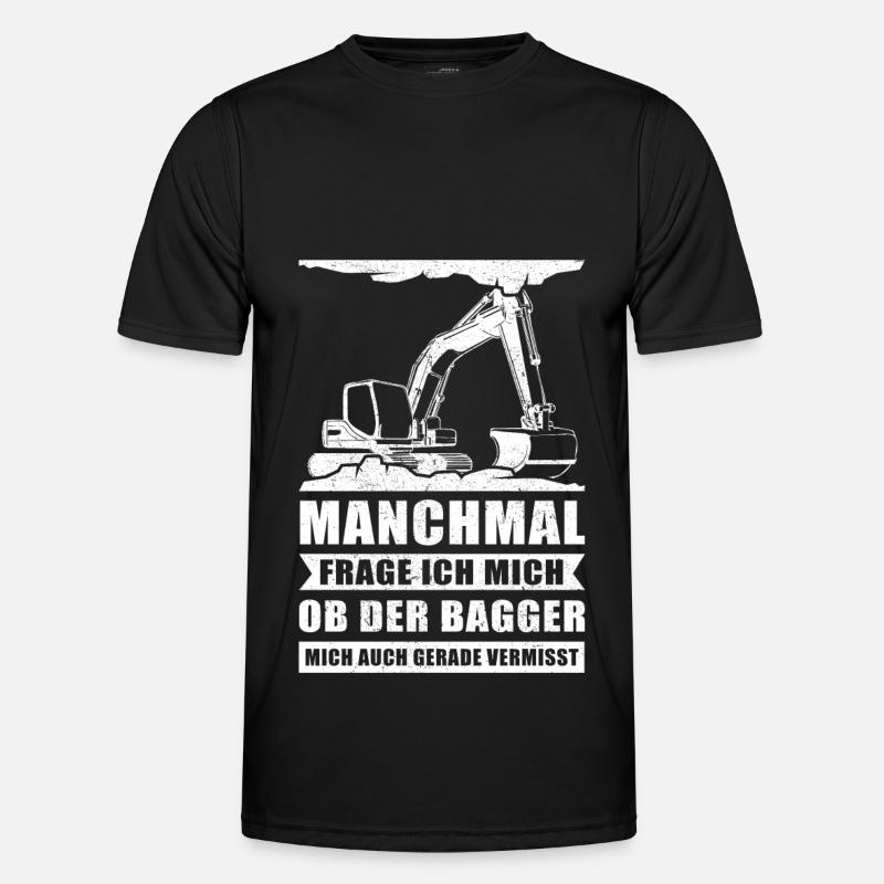 Baggerfahrer Bagger Baggerführer Baggern Geschenk - Männer Funktions-T-Shirt - Schwarz