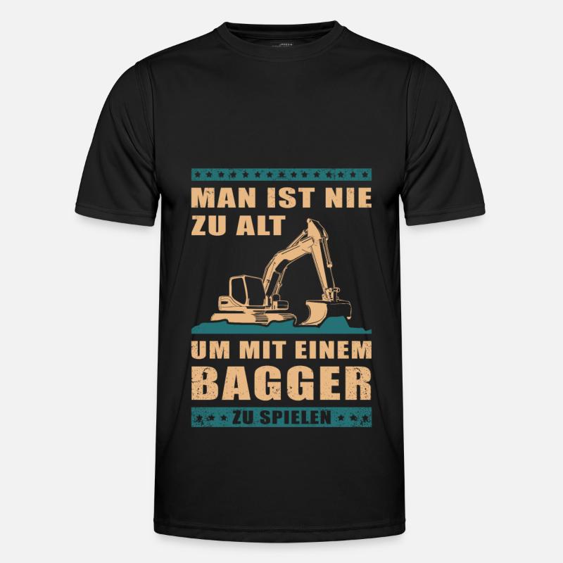 Baggerfahrer Baggerführer Baggern Bagger Geschenk - Männer Funktions-T-Shirt - Schwarz