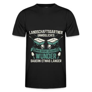 Landschaftsgärtner Gärtner | Gartenbau Geschenk - Männer Funktions-T-Shirt - Schwarz - Vorne - AI Model Male 178 dark (178cm)