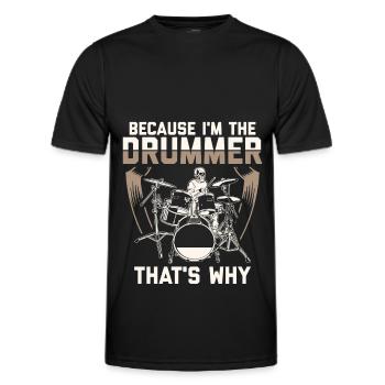 Drummer Schlagzeug Schlagzeuger Trommler Geschenk - Männer Funktions-T-Shirt - Schwarz - Vorne - AI Model Male 178 dark (178cm)