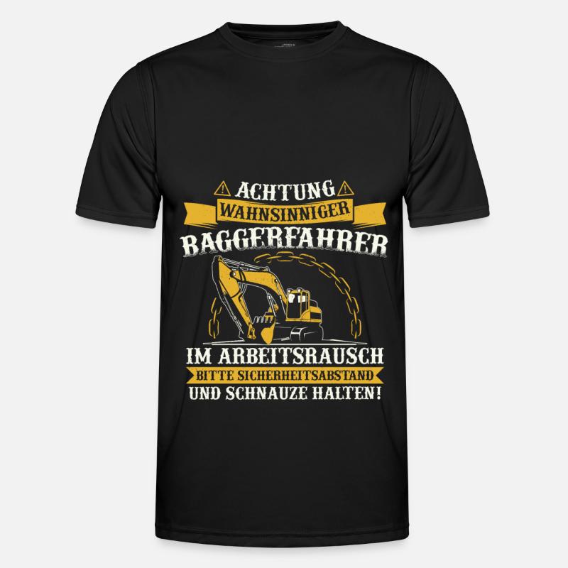 Baggerfahrer Baggerführer Baggern Bagger Geschenk - Männer Funktions-T-Shirt - Schwarz