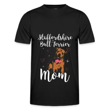 Staffordshire Bull Terrier Maman Chien Cadeau - T-shirt sport Homme - noir - Devant - AI Model Male 178 dark (178cm)