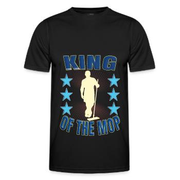 King of the mop for all cleaners - Men's Functional T-Shirt - black - Front - AI Model Male 178 dark (178cm)