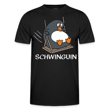 Schwinguin - Männer Funktions-T-Shirt - Schwarz - Vorne - AI Model Male 178 dark (178cm)