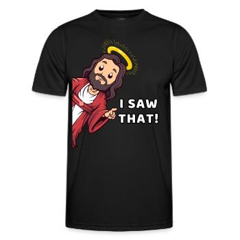 Das habe ich gesehen - Männer Funktions-T-Shirt - Schwarz - Vorne - AI Model Male 178 dark (178cm)