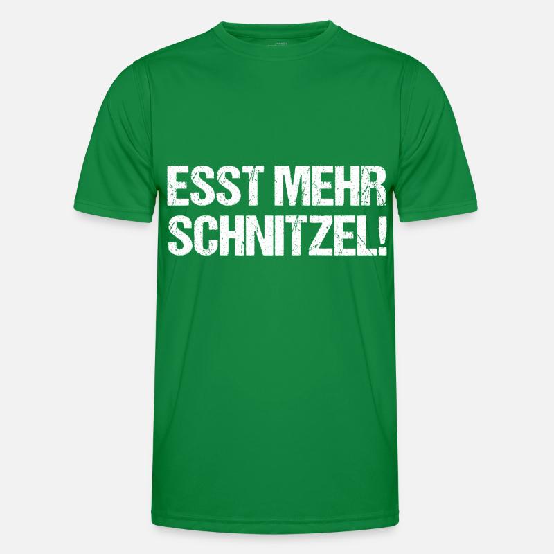 Schnitzel essen Männer Funktions-T-Shirt