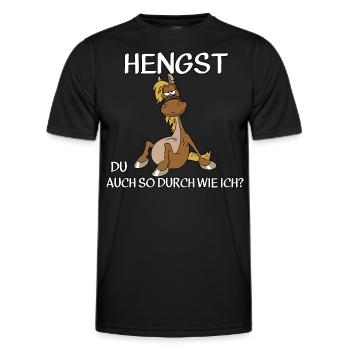 Hengst - Männer Funktions-T-Shirt - Schwarz - Vorne - AI Model Male 178 dark (178cm)
