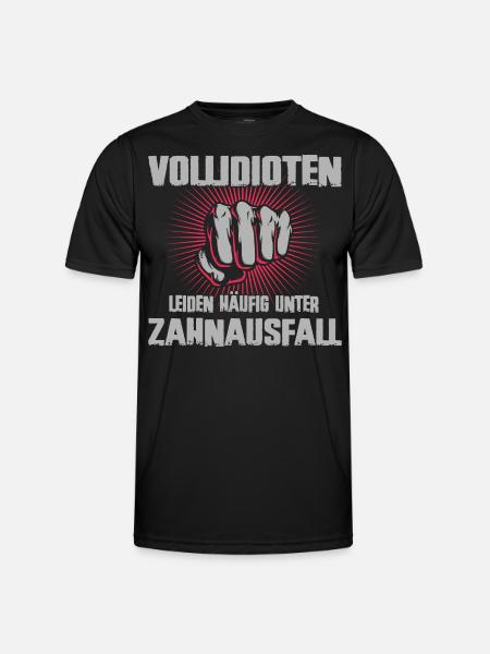 Vollidioten - Männer Funktions-T-Shirt - Schwarz