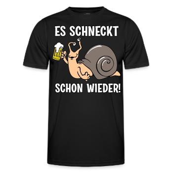 Es schneckt schon wieder - Männer Funktions-T-Shirt - Schwarz - Vorne - AI Model Male 178 dark (178cm)