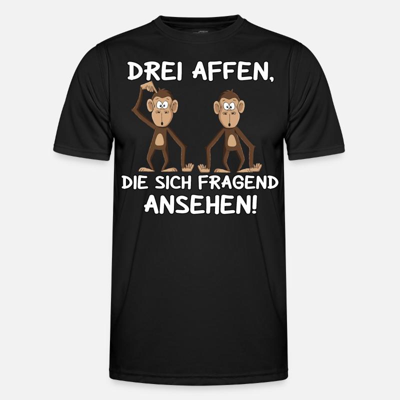 Drei Affen Männer Funktions-T-Shirt