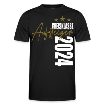 Aufsteiger Kreisklasse 2024 Aufstiegstrikot - Männer Funktions-T-Shirt - Schwarz - Vorne - AI Model Male 178 dark (178cm)
