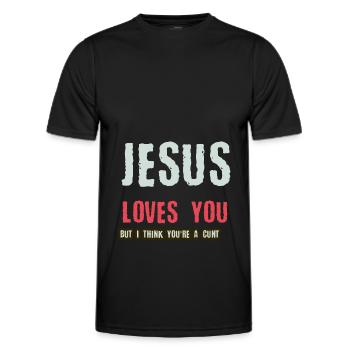 Jésus t'aime mais je pense que tu es une chatte - T-shirt sport Homme - noir - Devant - AI Model Male 178 dark (178cm)