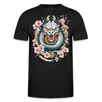 Japanischer Drache Aesthetic Streetwear Design - Männer Funktions-T-Shirt - Schwarz - Vorne - AI Model Male 178 dark (178cm)