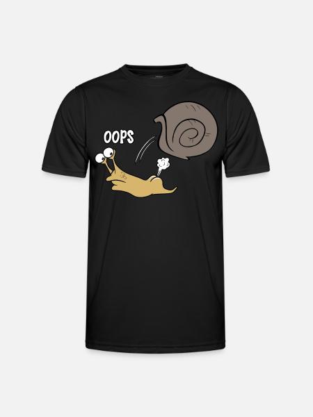 Schnecke oops - Männer Funktions-T-Shirt - Schwarz