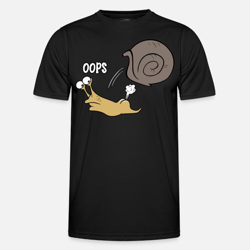 Schnecke oops - Männer Funktions-T-Shirt - Schwarz