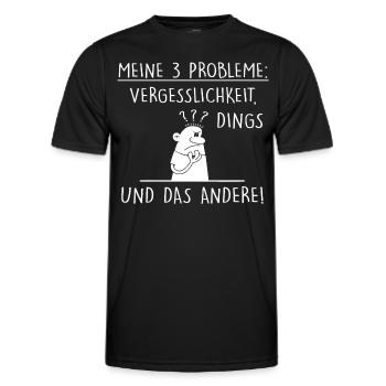 Meine 3 Probleme - Männer Funktions-T-Shirt - Schwarz - Vorne - AI Model Male 178 dark (178cm)