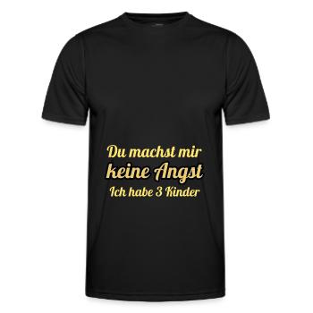 You don't scare me I have 3 children - Men's Functional T-Shirt - black - Front - AI Model Male 178 dark (178cm)