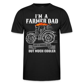 I'm a farmer dad, a normal dad but cooler - Men's Functional T-Shirt - black - Front - AI Model Male 178 dark (178cm)