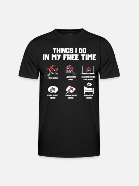 Motorradfreak - Männer Funktions-T-Shirt - Schwarz