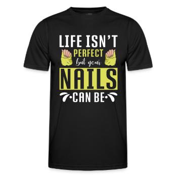 Nail Tech Manicure Nail Technician - Men's Functional T-Shirt - black - Front - AI Model Male 178 dark (178cm)