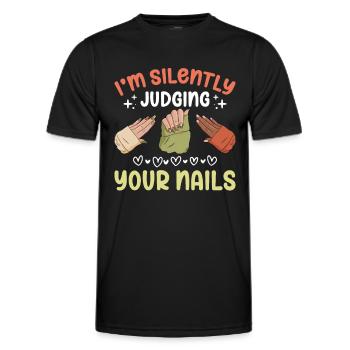 Nail Tech Manicure Nail Technician - Men's Functional T-Shirt - black - Front - AI Model Male 178 dark (178cm)