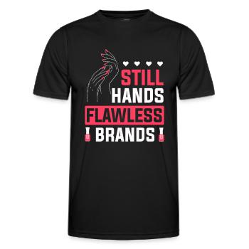 Nail Tech Manicure Nail Technician - Men's Functional T-Shirt - black - Front - AI Model Male 178 dark (178cm)