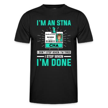 STNA Staatlich geprüfte Pflegeassistentin - Männer Funktions-T-Shirt - Schwarz - Vorne - AI Model Male 178 dark (178cm)