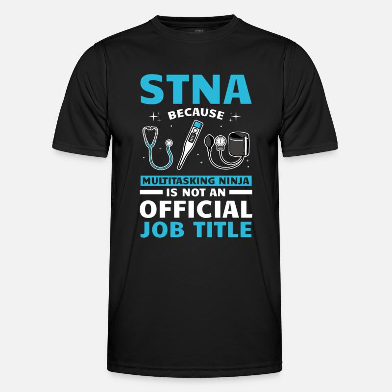 STNA Staatlich geprüfte Pflegeassistentin - Männer Funktions-T-Shirt - Schwarz